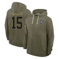 Parkc LV.Raiders #15 Fernando Mendoza Player Olive Salute to Service Pullover Hoodies Limited Stitched Jerseys