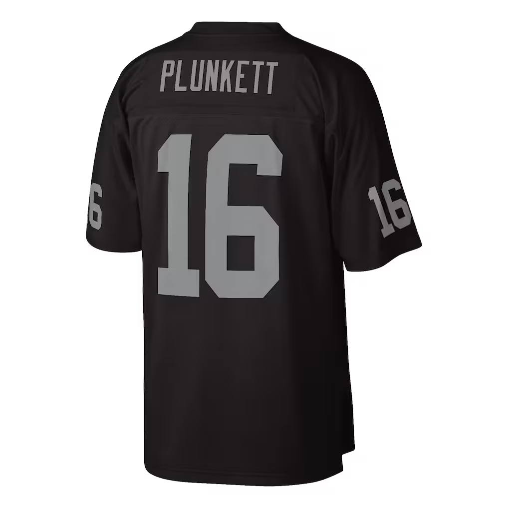 Parkc LV.Raiders #16 Jim Plunkett Mitchell & Ness Black 1980 Legacy Replica Stitched Puhic Jersey