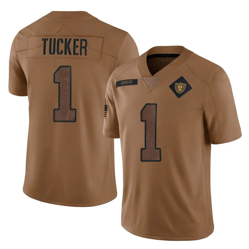 Parkc LV.Raiders #1 Tre Tucker Player Brown Salute To Service Limited Stitched Jerseys