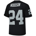 Parkc LV.Raiders #24 Charles Woodson Mitchell & Ness Black Legacy Replica Jersey Stitched Puhic