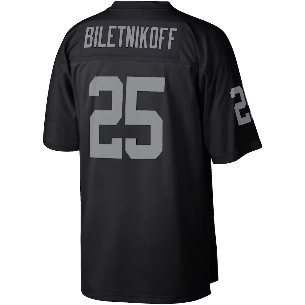 Parkc LV.Raiders #25 Fred Biletnikoff Mitchell & Ness Black Legacy Replica Jersey