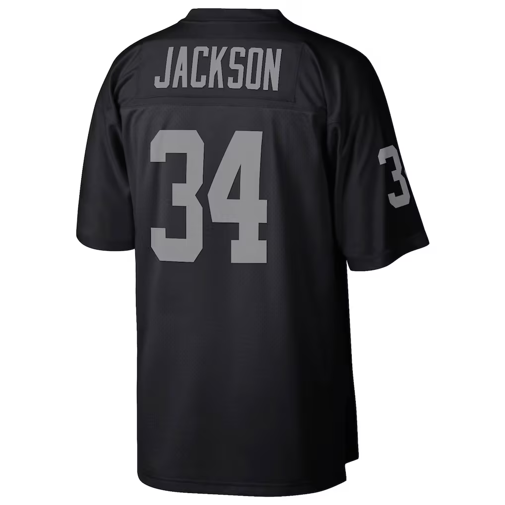 Parkc LV.Raiders #34 Bo Jackson Mitchell & Ness Black Legacy Replica Jersey Stitched Puhic