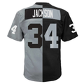 Parkc LV.Raiders #34  Bo Jackson Mitchell & Ness BlackSilver Big & Tall Split Legacy Retired Player Replica Jersey
