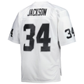 Parkc LV.Raiders #34 Bo Jackson Mitchell & Ness White Big & Tall 1988 Retired Player Replica Stitched Puhic Jersey
