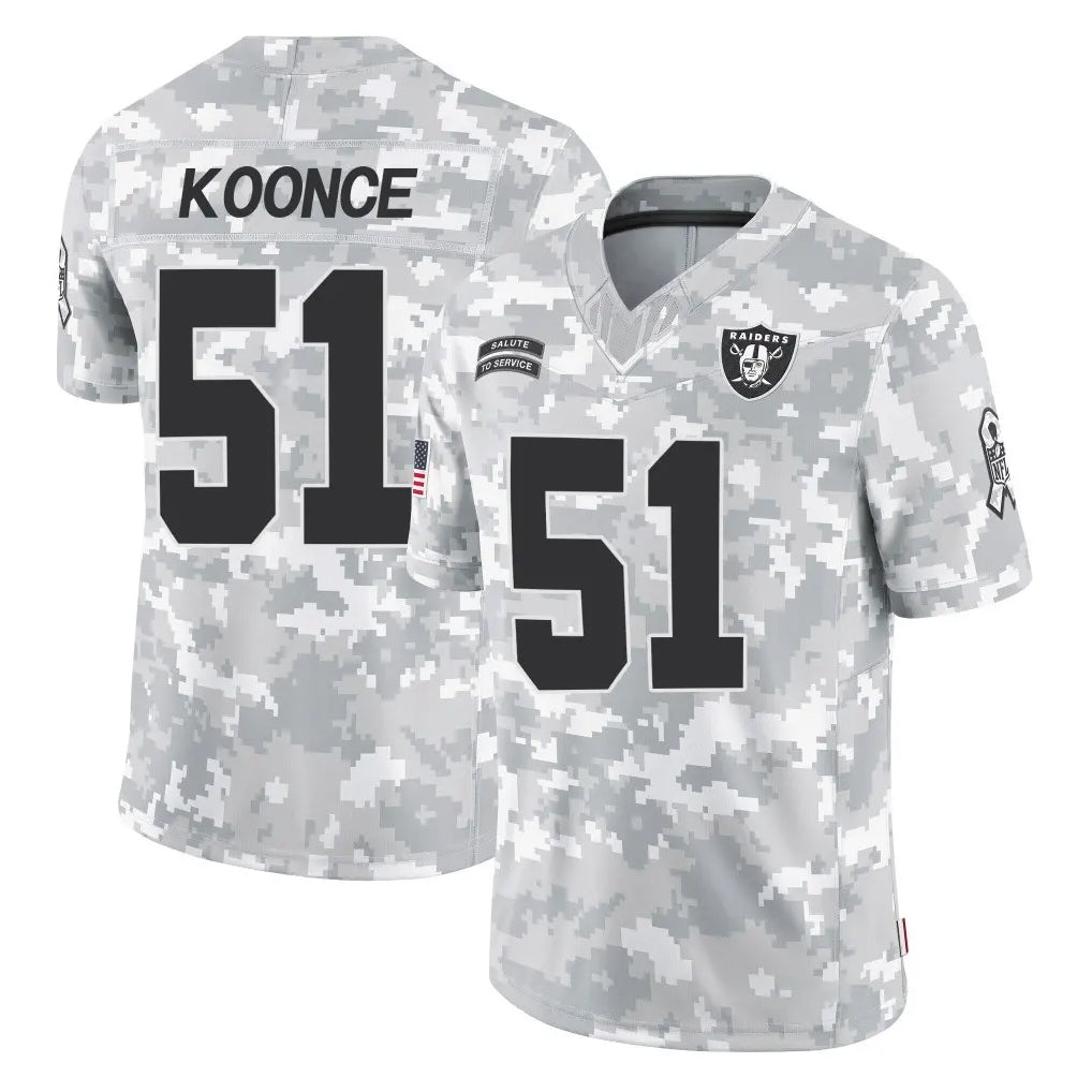 Parkc LV.Raiders #51 Malcolm Koonce Player Arctic Camo Salute To Service Limited Game Stitched Jerseys
