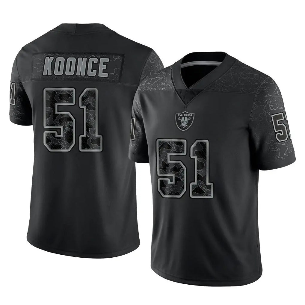 Parkc LV.Raiders #51 Malcolm Koonce Player Black Reflective Limited Game Stitched Jerseys