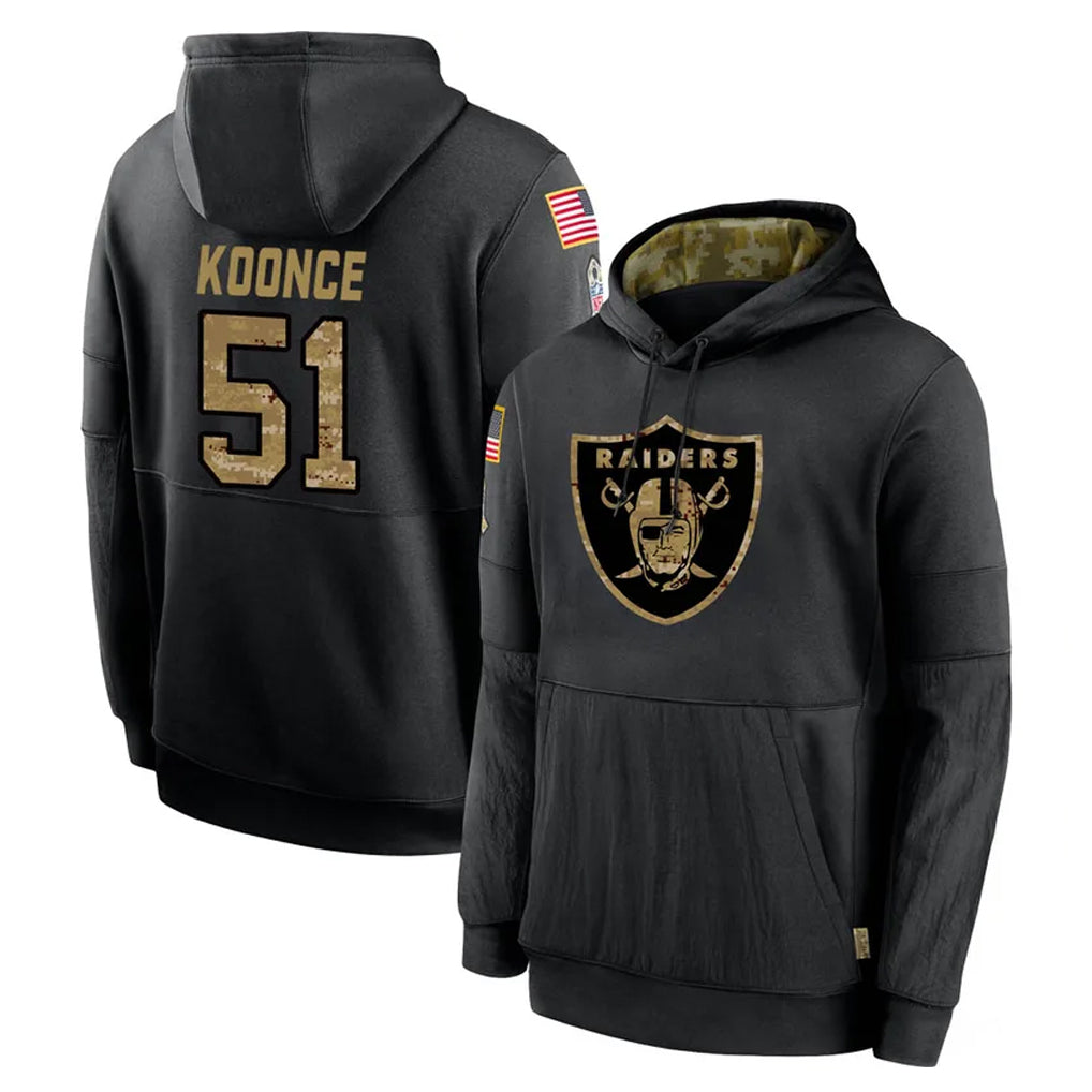 Parkc LV.Raiders #51 Malcolm Koonce Player Black Salute to Service Hoodies Limited Game Stitched Jerseys