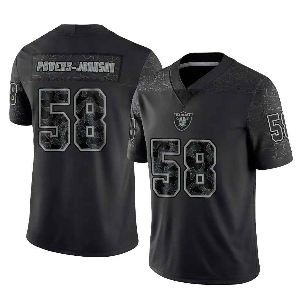 Parkc LV.Raiders #58 Jackson Powers-Johnson Player Black Reflective Limited Game Stitched Jerseys