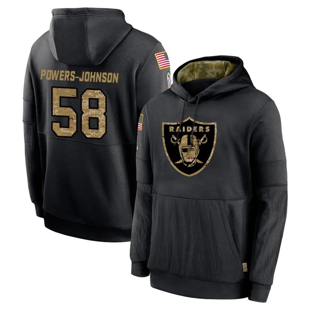 Parkc LV.Raiders #58 Jackson Powers-Johnson Player Black Salute to Service Hoodies Limited Game Stitched Jerseys