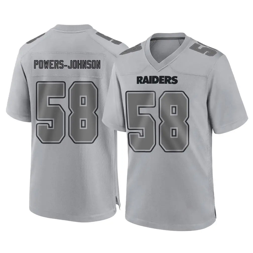 Parkc LV.Raiders #58 Jackson Powers-Johnson Player Gray Atmosphere Fashion Limited Game Stitched Jerseys
