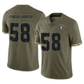 Parkc LV.Raiders #58 Jackson Powers-Johnson Player Olive Salute To Service Limited Stitched Jerseys