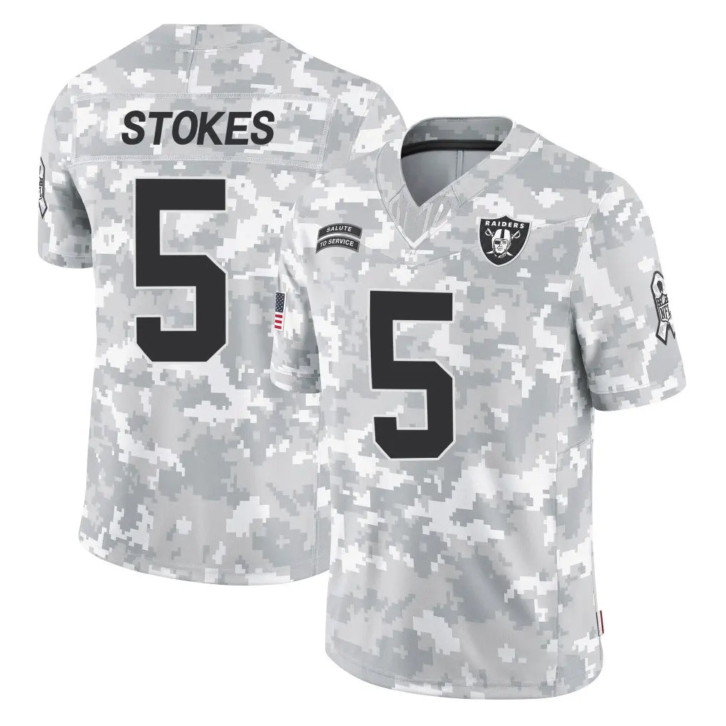 Parkc LV.Raiders #5 Eric Stokes Player Arctic Camo Salute To Service Limited Game Stitched Jerseys