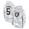Parkc LV.Raiders #5 Eric Stokes Player Arctic Camo Salute to Service Hoodies Limited Game Stitched Jerseys