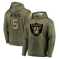 Parkc LV.Raiders #5 Eric Stokes Player Olive Salute to Service Pullover Hoodies Home Game Stitched Jerseys