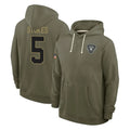 Parkc LV.Raiders #5 Eric Stokes Player Olive Salute to Service Pullover Hoodies Limited Stitched Jerseys