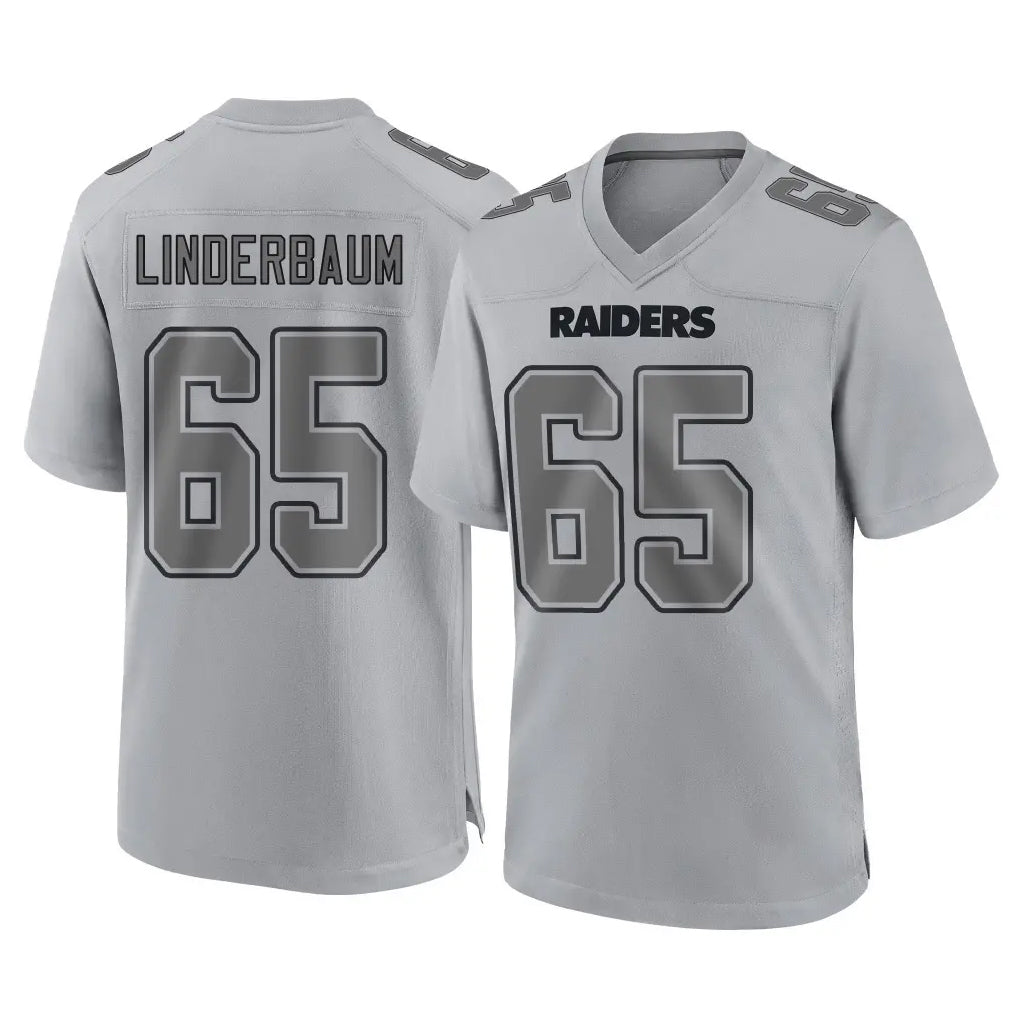 Parkc LV.Raiders #65 Tyler Linderbaum Player Gray Atmosphere Fashion Limited Game Stitched Jerseys