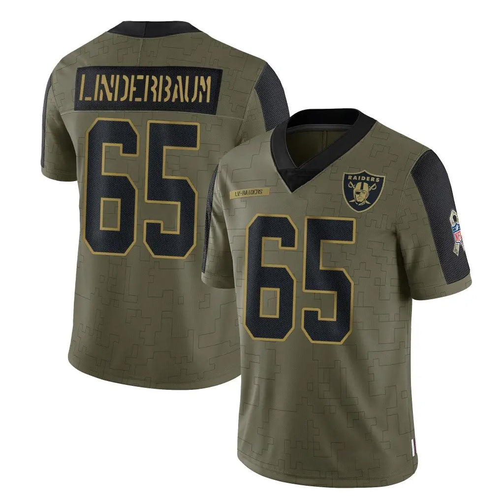Parkc LV.Raiders #65 Tyler Linderbaum Player Olive Salute To Service Limited Game Stitched Jerseys