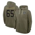 Parkc LV.Raiders #65 Tyler Linderbaum Player Olive Salute to Service Pullover Hoodies Limited Stitched Jerseys