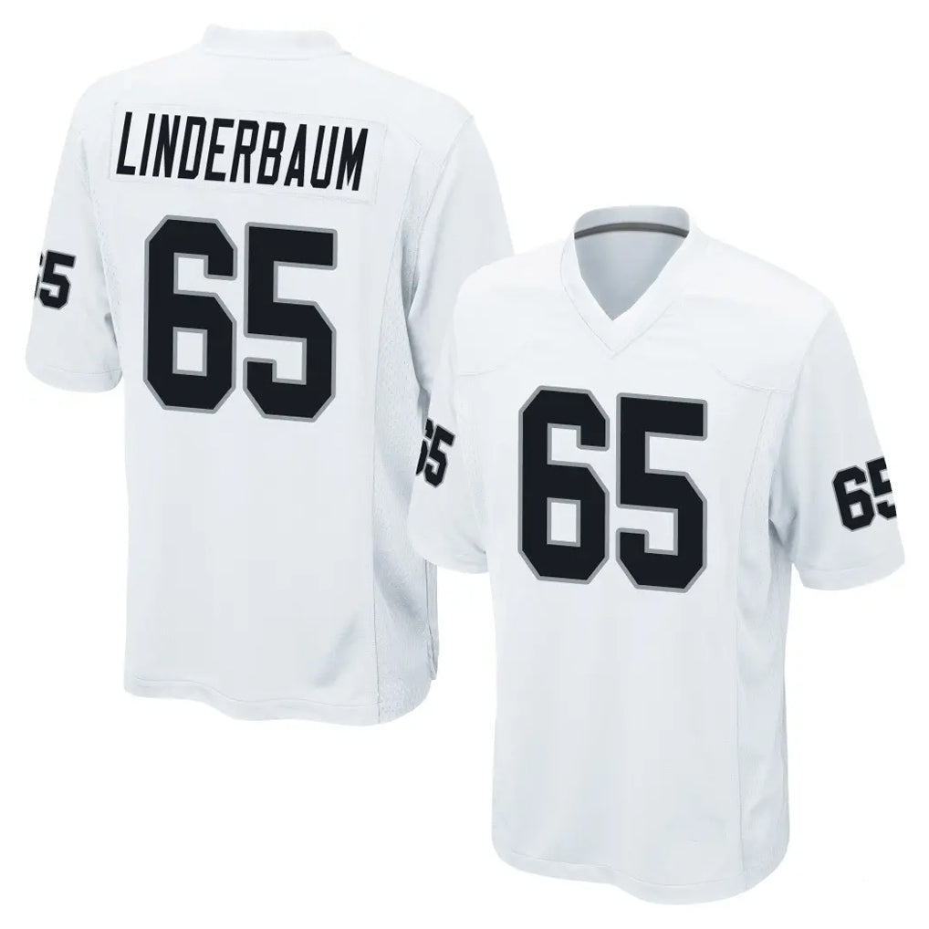 Parkc LV.Raiders #65 Tyler Linderbaum Player White Home Game Stitched Jerseys