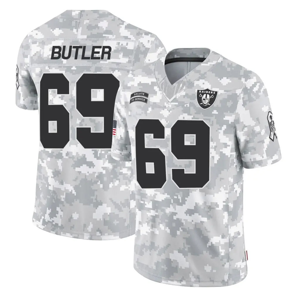 Parkc LV.Raiders #69 Adam Butler Player Arctic Camo Salute To Service Limited Game Stitched Jerseys