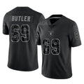 Parkc LV.Raiders #69 Adam Butler Player Black Reflective Limited Game Stitched Jerseys