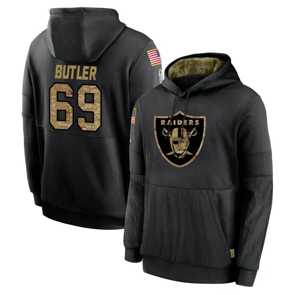 Parkc LV.Raiders #69 Adam Butler Player Black Salute to Service Hoodies Limited Game Stitched Jerseys