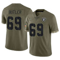 Parkc LV.Raiders #69 Adam Butler Player Olive Salute To Service Limited Stitched Jerseys