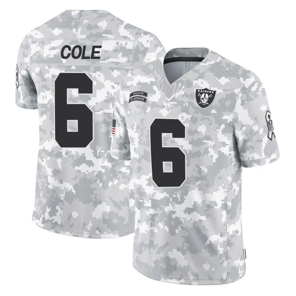 Parkc LV.Raiders #6 A.J. Cole Player Arctic Camo Salute To Service Limited Game Stitched Jerseys