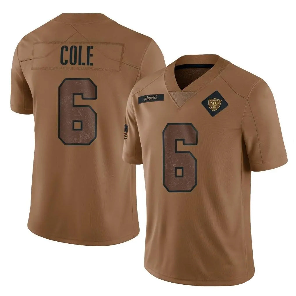 Parkc LV.Raiders #6 A.J. Cole Player Brown Salute To Service Limited Stitched Jerseys