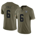 Parkc LV.Raiders #6 A.J. Cole Player Olive Salute To Service Limited Stitched Jerseys