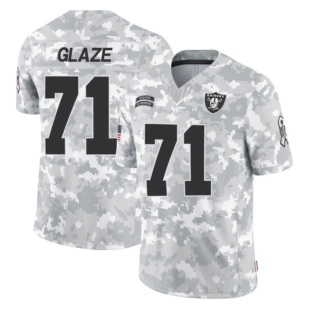 Parkc LV.Raiders #71 DJ Glaze Player Arctic Camo Salute To Service Limited Game Stitched Jerseys