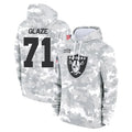 Parkc LV.Raiders #71 DJ Glaze Player Arctic Camo Salute to Service Hoodies Limited Game Stitched Jerseys