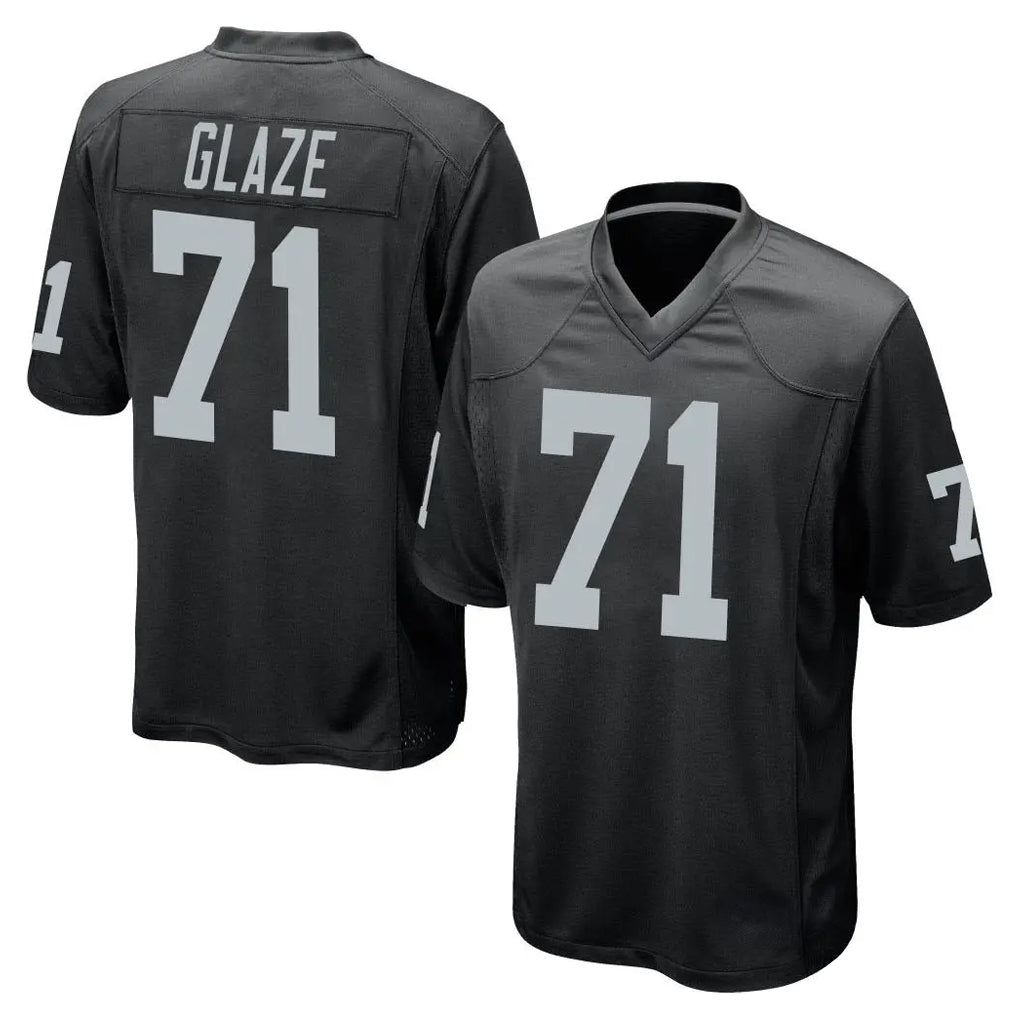 Parkc LV.Raiders #71 DJ Glaze Player Black Home Game Stitched Jerseys