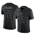 Parkc LV.Raiders #71 DJ Glaze Player Black Reflective Limited Game Stitched Jerseys