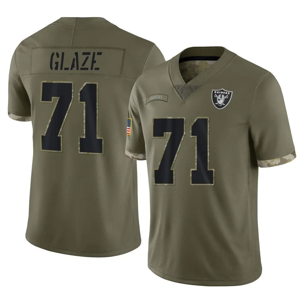 Parkc LV.Raiders #71 DJ Glaze Player Olive Salute To Service Limited Stitched Jerseys