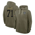 Parkc LV.Raiders #71 DJ Glaze Player Olive Salute to Service Pullover Hoodies Limited Stitched Jerseys