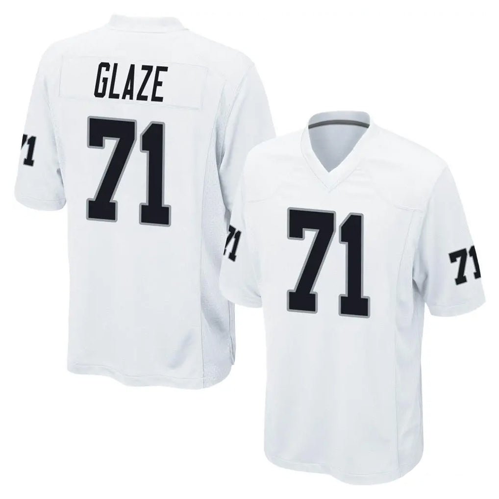 Parkc LV.Raiders #71 DJ Glaze Player White Home Game Stitched Jerseys