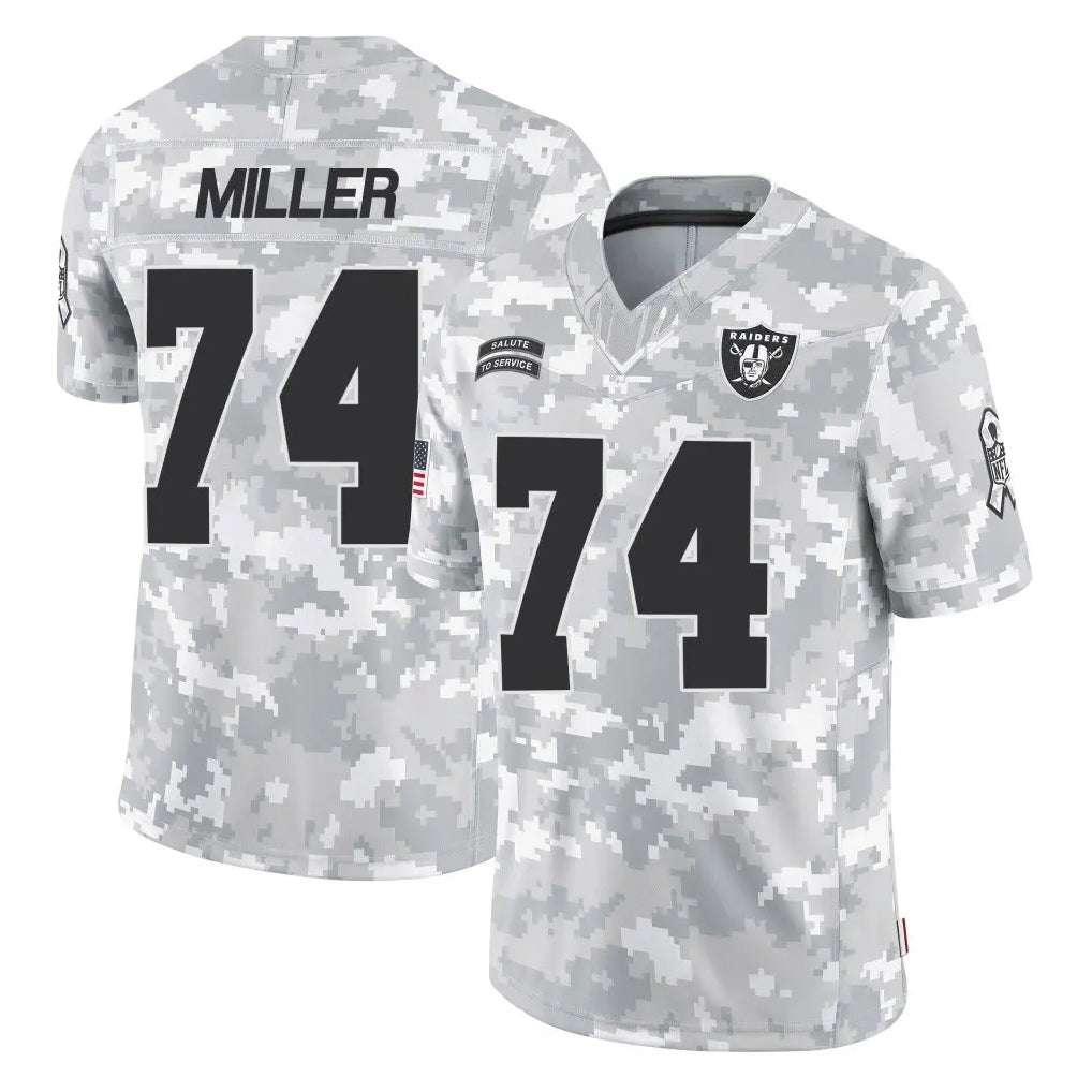 Parkc LV.Raiders #74 Kolton Miller Player Arctic Camo Salute To Service Limited Game Stitched Jerseys