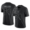 Parkc LV.Raiders #74 Kolton Miller Player Black Reflective Limited Game Stitched Jerseys