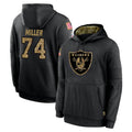 Parkc LV.Raiders #74 Kolton Miller Player Black Salute to Service Hoodies Limited Game Stitched Jerseys