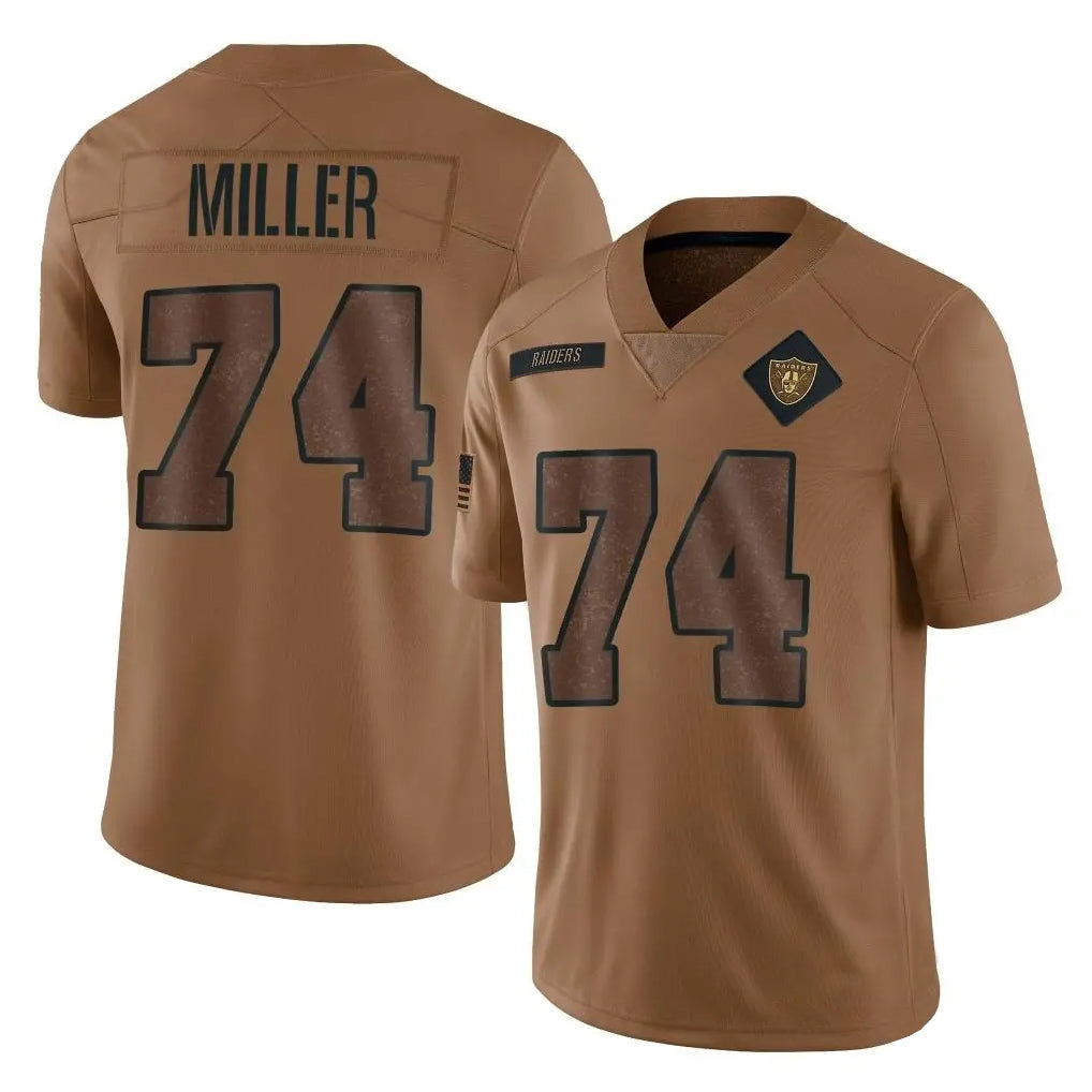 Parkc LV.Raiders #74 Kolton Miller Player Brown Salute To Service Limited Stitched Jerseys