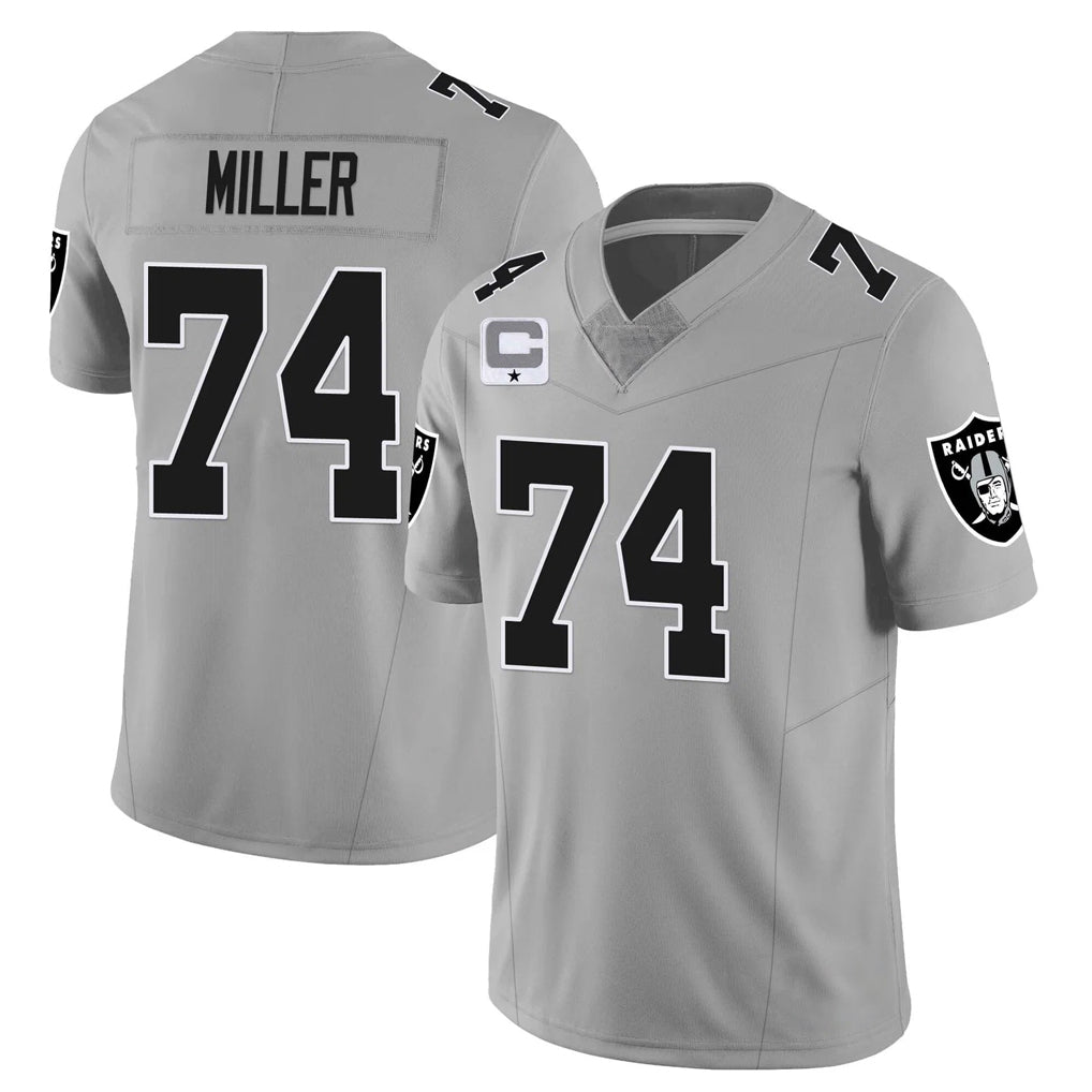 Parkc LV.Raiders #74 Kolton Miller Player Gray Vapor Limited Home Game Stitched Jerseys