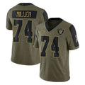 Parkc LV.Raiders #74 Kolton Miller Player Olive Salute To Service Limited Game Stitched Jerseys