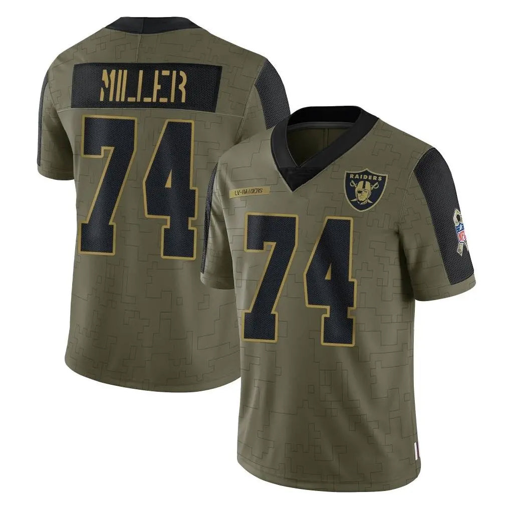 Parkc LV.Raiders #74 Kolton Miller Player Olive Salute To Service Limited Game Stitched Jerseys