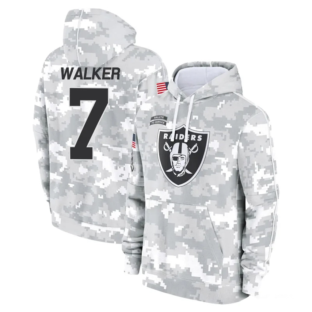 Parkc LV.Raiders #7 Quay Walker Player Arctic Camo Salute to Service Hoodies Limited Game Stitched Jerseys