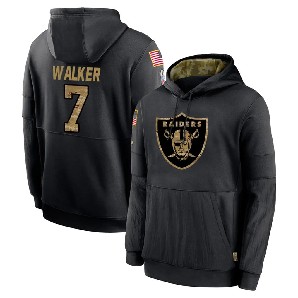 Parkc LV.Raiders #7 Quay Walker Player Black Salute to Service Hoodies Limited Game Stitched Jerseys