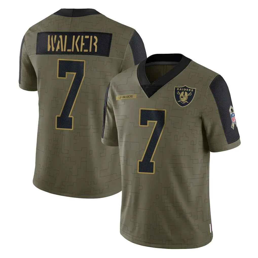 Parkc LV.Raiders #7 Quay Walker Player Olive Salute To Service Limited Game Stitched Jerseys