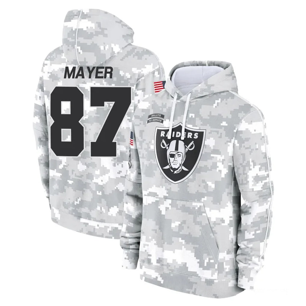 Parkc LV.Raiders #87 Michael Mayer Player Arctic Camo Salute to Service Hoodies Limited Game Stitched Jerseys