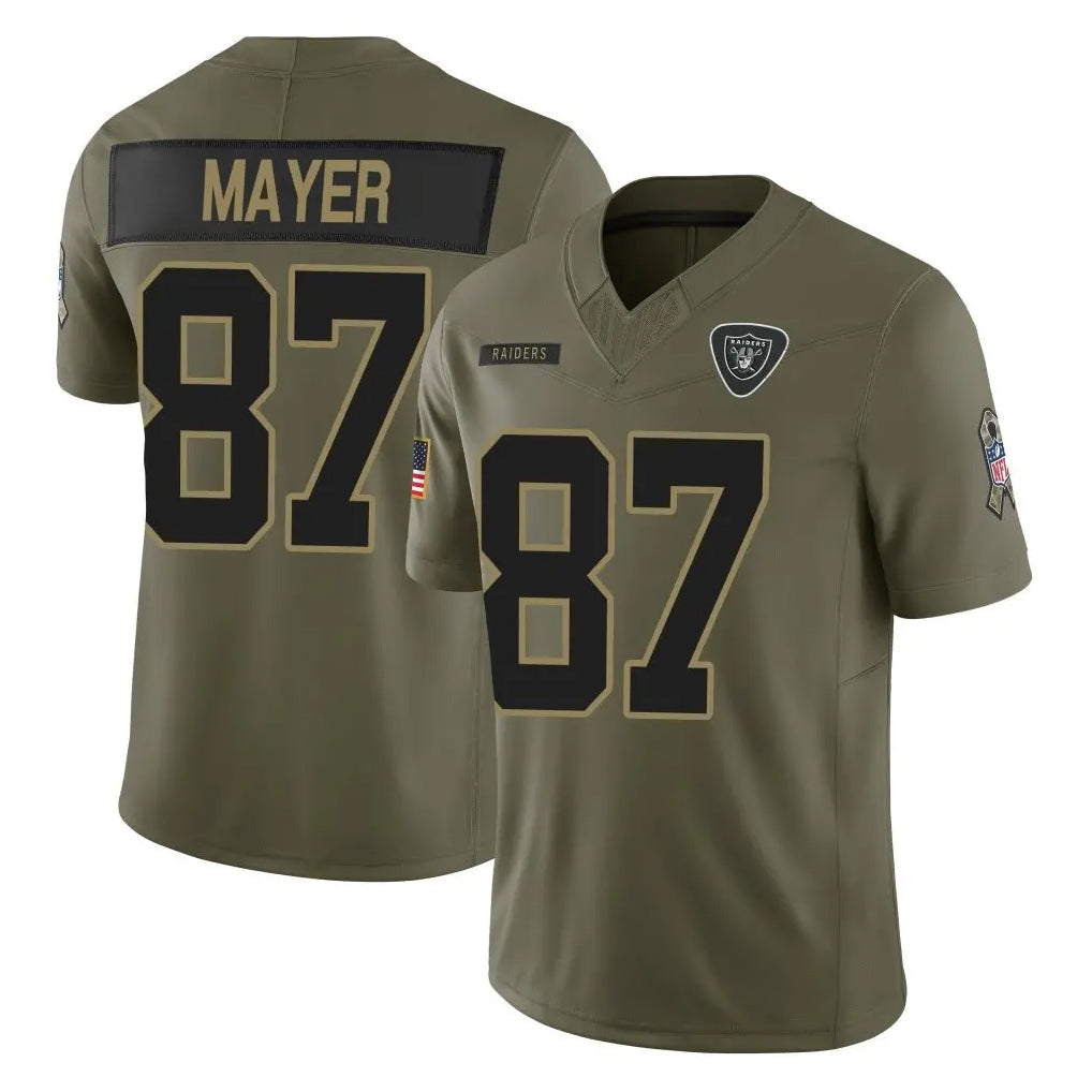 Parkc LV.Raiders #87 Michael Mayer Player Olive 2025 Salute To Service Limited Game Stitched Jerseys