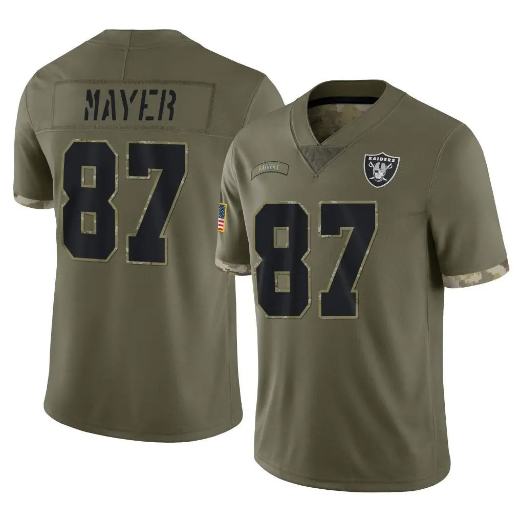 Parkc LV.Raiders #87 Michael Mayer Player Olive Salute To Service Limited Stitched Jerseys